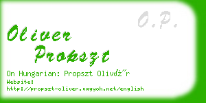 oliver propszt business card